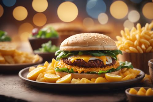 快餐食品漢堡攝影圖圖片 攝影圖 下載至來源處